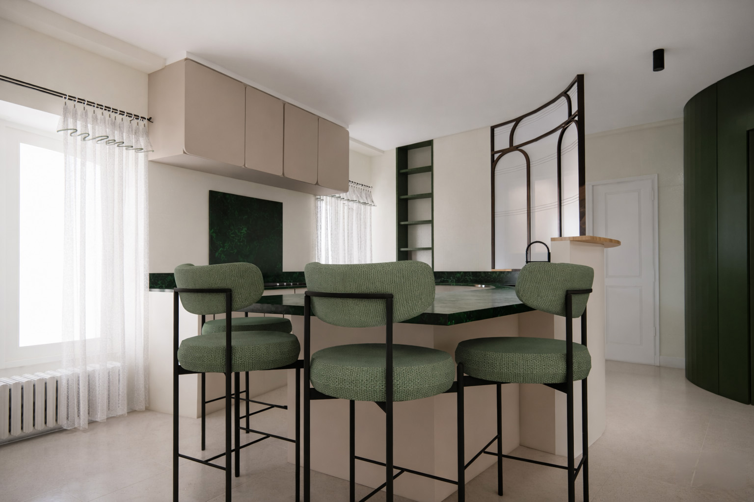 Signature Rivoli — rendu 3D de la cuisine